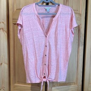 Tommy Bahama Coral Button-Down Shirt with Tie Front